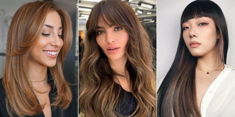 31 beeindruckende lange Frisuren mit Pony, um Ihren Look zu rocken