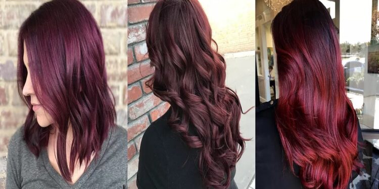 26 Burgunderhaartöne: Dunkelrot, kastanienbraun und Rotwein Haarfarbe