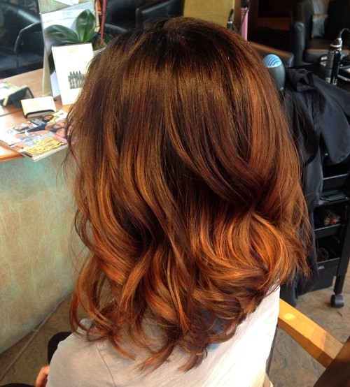 braun bis Kupfer Ombre Haare