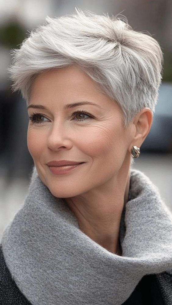 4. Anspruchsvoller Silver Pixie für feines Haar über 50