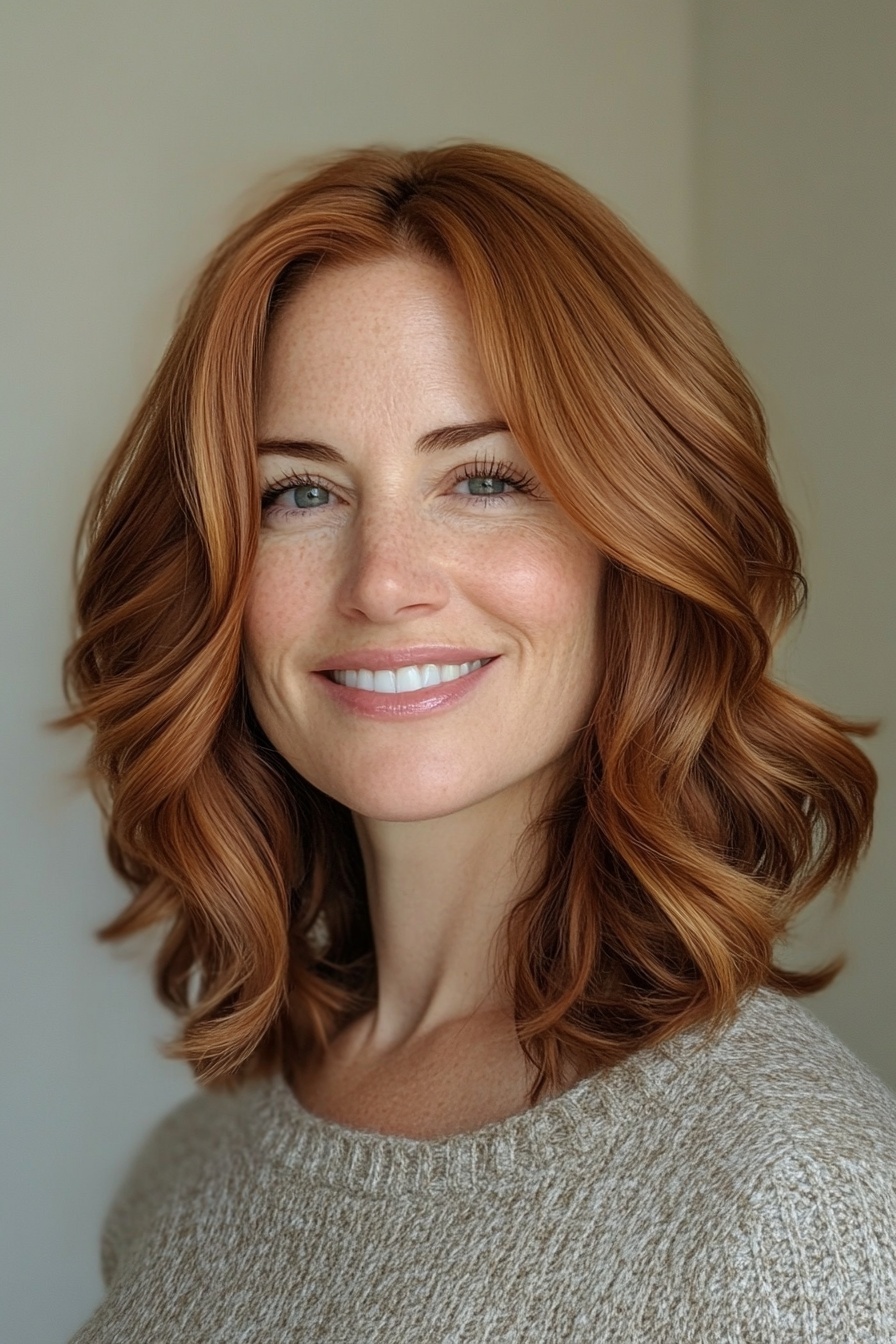 4. Kastaniennusskrümmte Unterkutte (unterrangige Frisuren für Frauen über 50) - Untereleme Frisuren für Frauen über 50