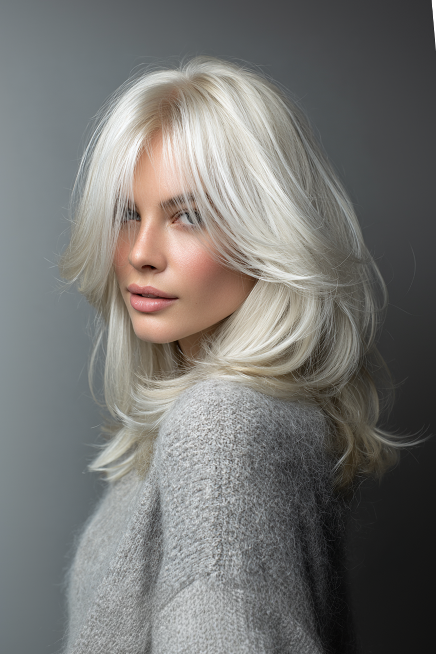 4. Federned Schichten mit eisigem Platin (geschichtete Frisuren) - geschichtete Frisuren