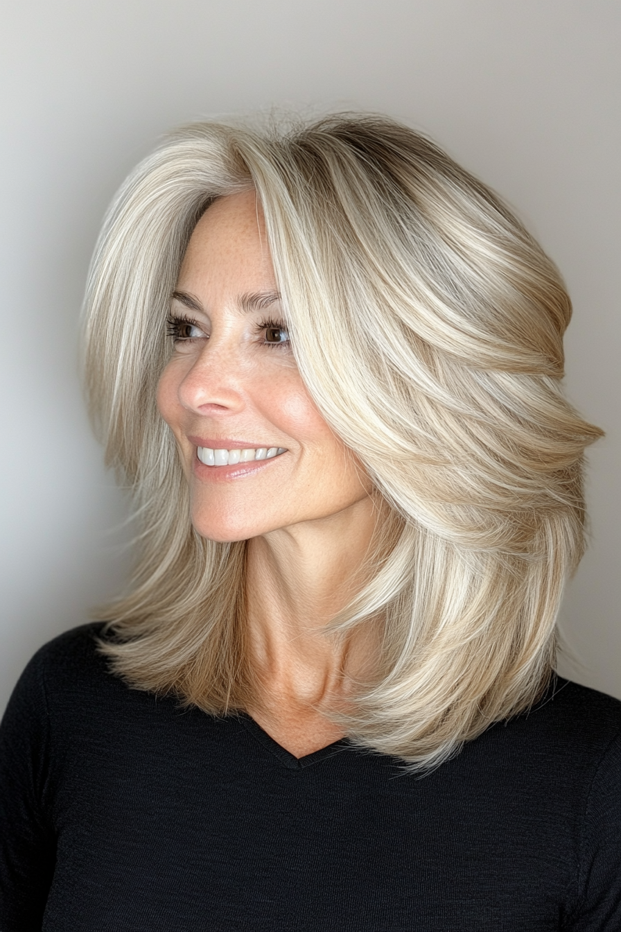 4. Layered Sandy Blonde Stapeled Bob (gestapelte Haarschnitte für ältere Frauen) - Stapelte Haarschnitte für ältere Frauen