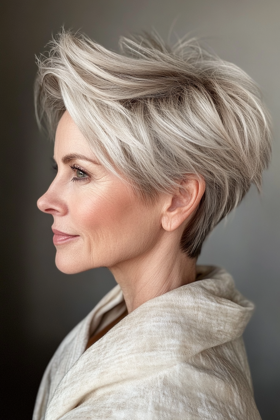 4. Layered Sandy Blonde Undercut Pixie (kurze Undercut -Frisuren für Frauen über 50) - kurze Unterschneidungsfrisuren für Frauen über 50