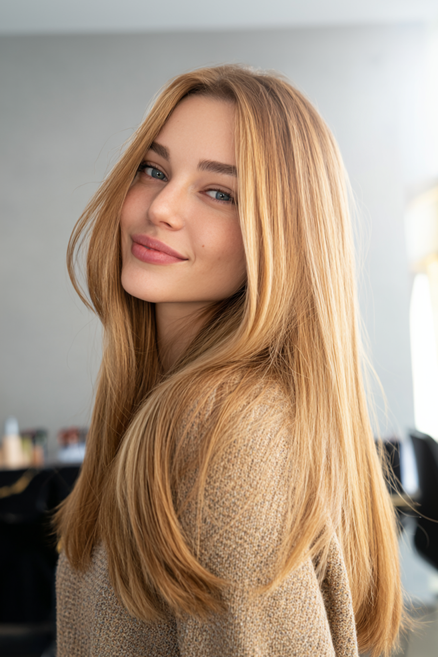 4. Langschleizter Schnitt in Honigblonde Balayage (alte Geldfrisuren) - Alte Geldfrisuren