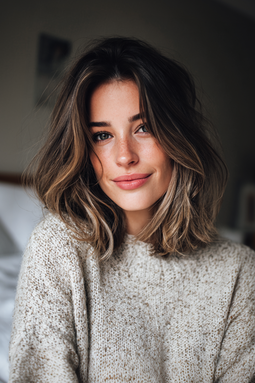 4. Schulterlänge Lob mit rauchiger Balayage (Haarschnitte für Frauen) - Haarschnitte für Frauen