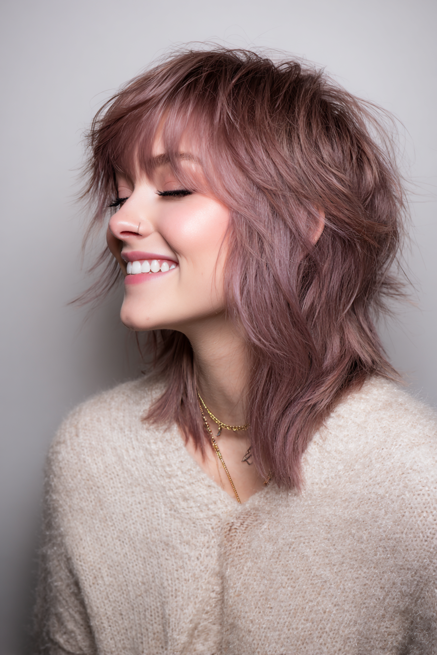 4. Schulterlange Wolf in Rosenholz geschnitten