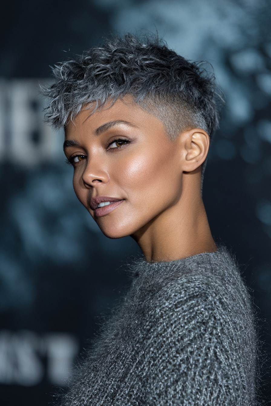 4. Rauchiger silberner Unterschnurpixie (Pixie -Frisuren) - Pixie -Frisuren