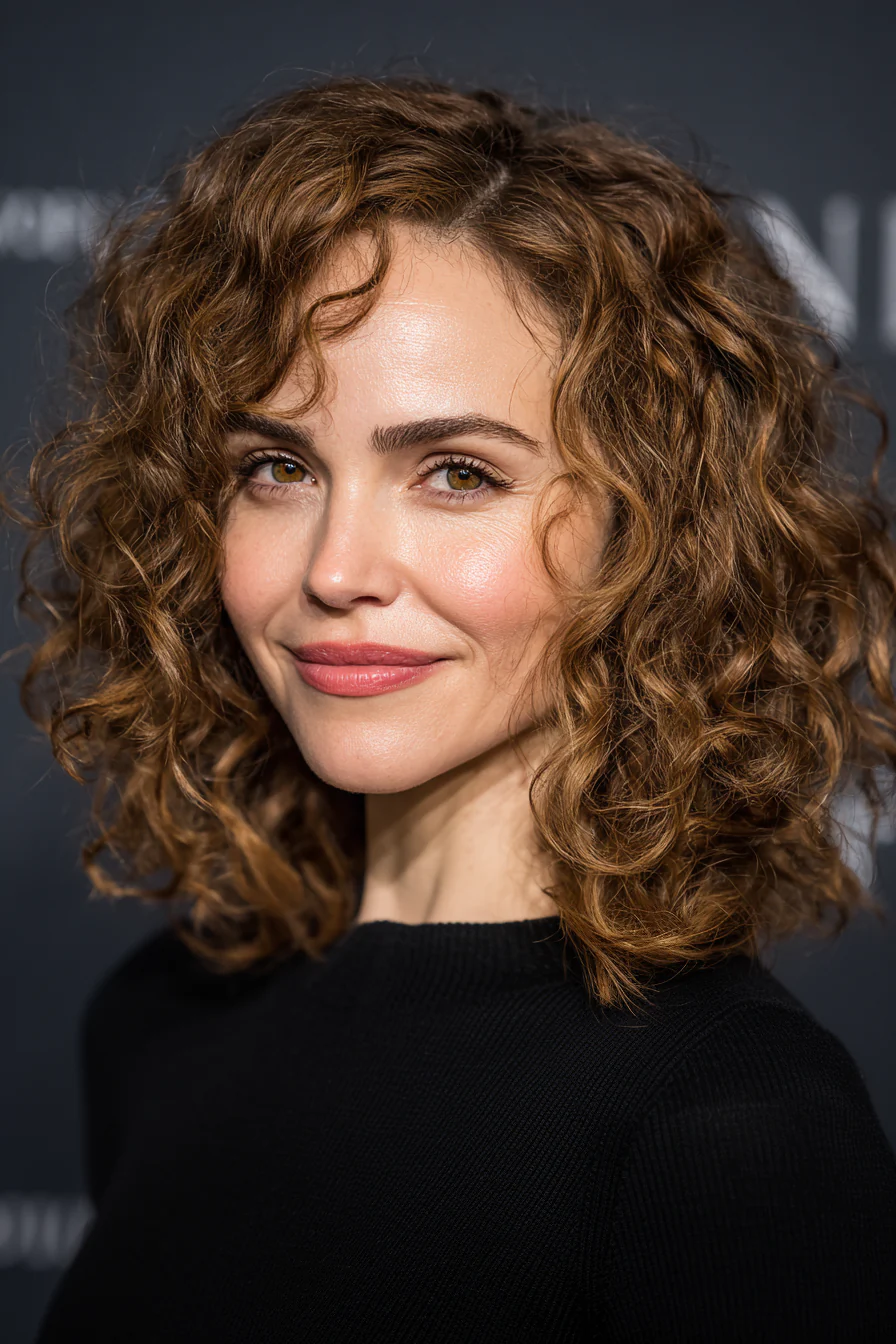 4. Soft Ash Curly Midi Layers (geschichtete lockige Frisuren) – geschichtete lockige Frisuren