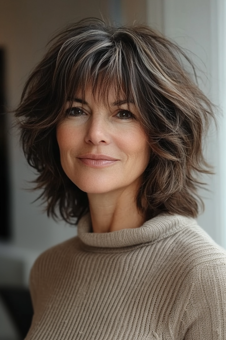 4. Weicher Kakao -Wispy Shag (kurze Shag -Haarschnitte für Frauen über 60) - kurze Shag -Haarschnitte für Frauen über 60