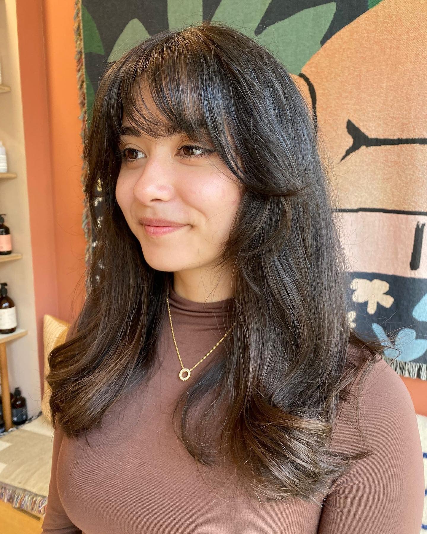 4. Weicher Shag mit wispy Pony (70er Jahre Frisuren)