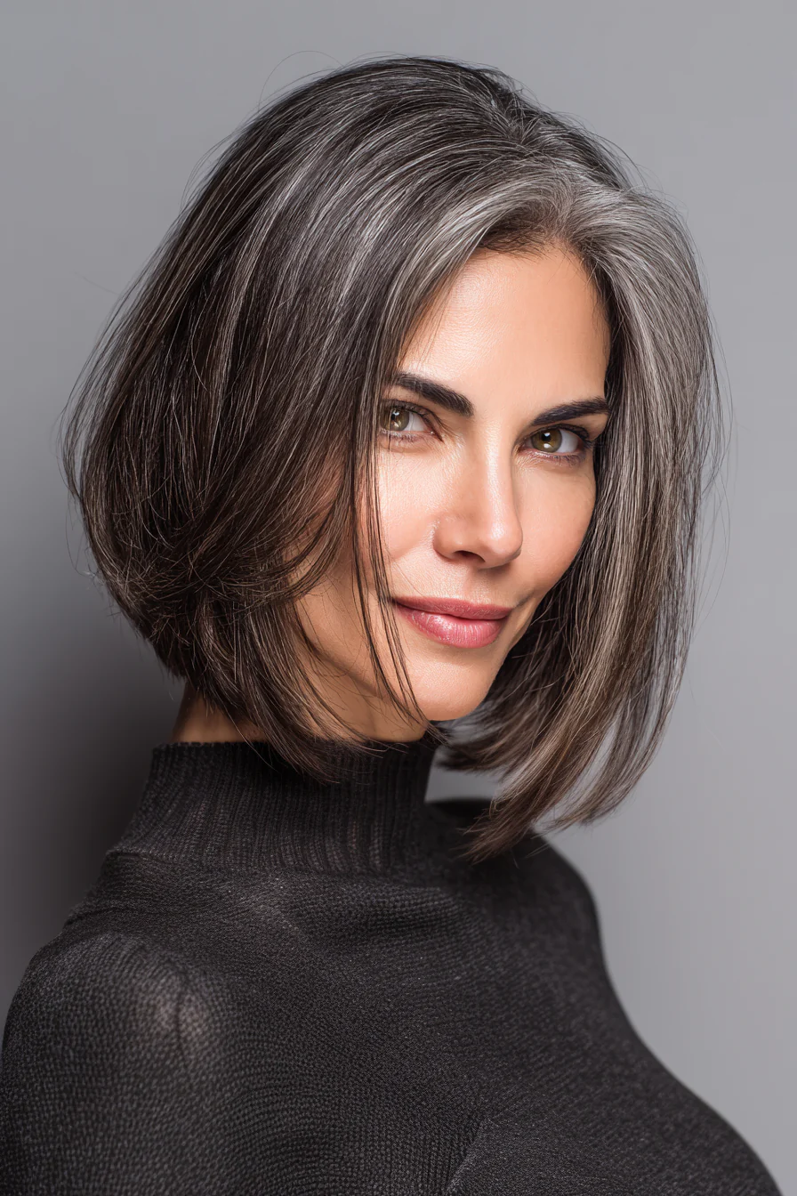 4. Straight Ash Brown Blunt Cut (Haarschnitte für Frauen über 50 mit glattem Haar) – Haarschnitte für Frauen über 50 mit glattem Haar