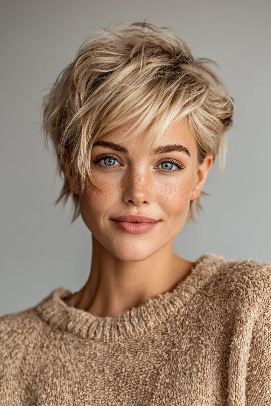 4. Strukturierter Pixie in Sandblond (Haarschnitt-Ideen für Frauen) – Haarschnitt-Ideen für Frauen