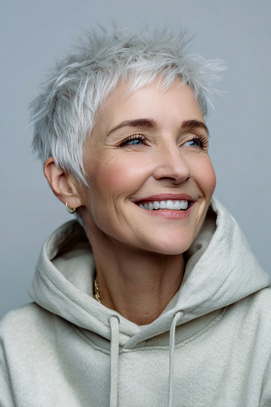 4. Wispy Platinum Pixie Crop (Stufen-Pixie-Haarschnitte für Frauen über 60) – Stufen-Pixie-Haarschnitte für Frauen über 60