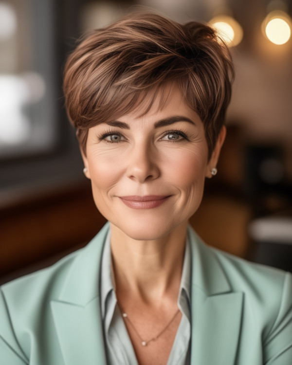 Klassischer Brünette Pixie