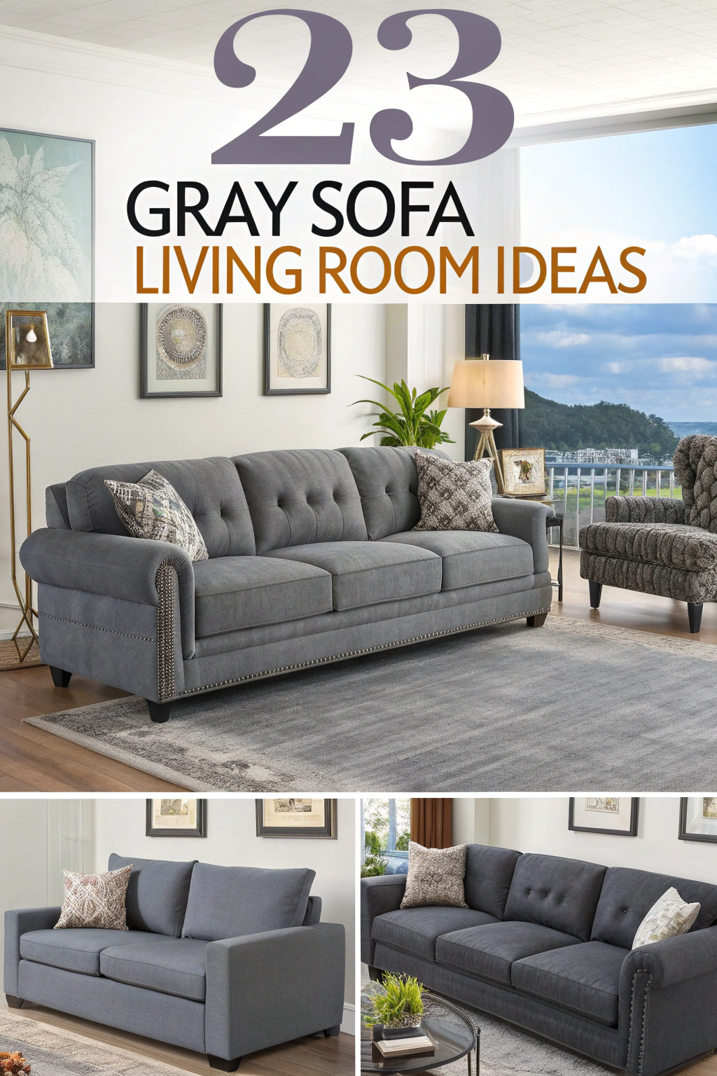 23 graue Sofa Wohnzimmer Ideen