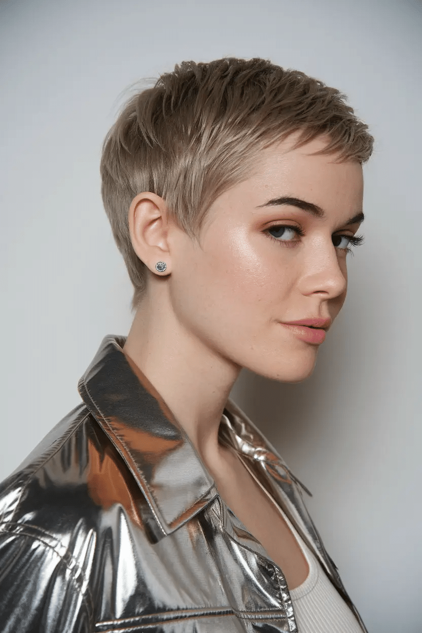 5. Cooler blonder Pixie mit Seitentextur