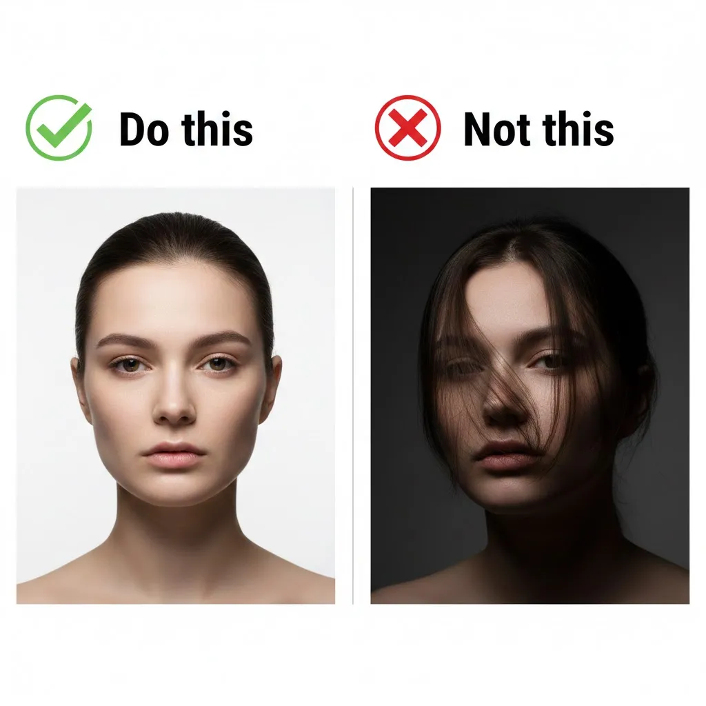 Ideales Foto für langes Haar mit gutem Licht und nach vorne gerichtetem vs. schlechtem Winkel