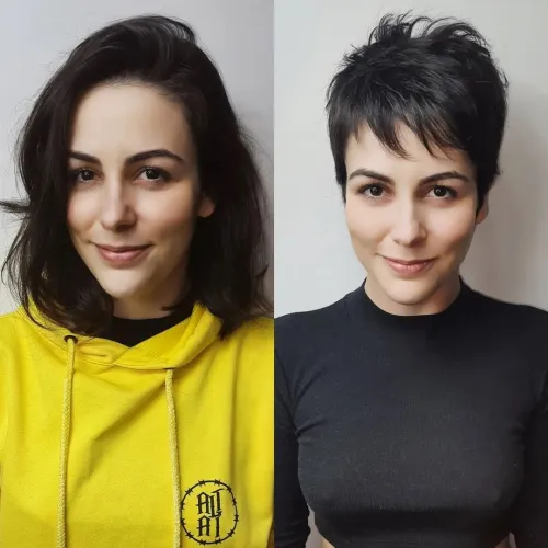 Kurzer stacheliger Pixie-Schnitt