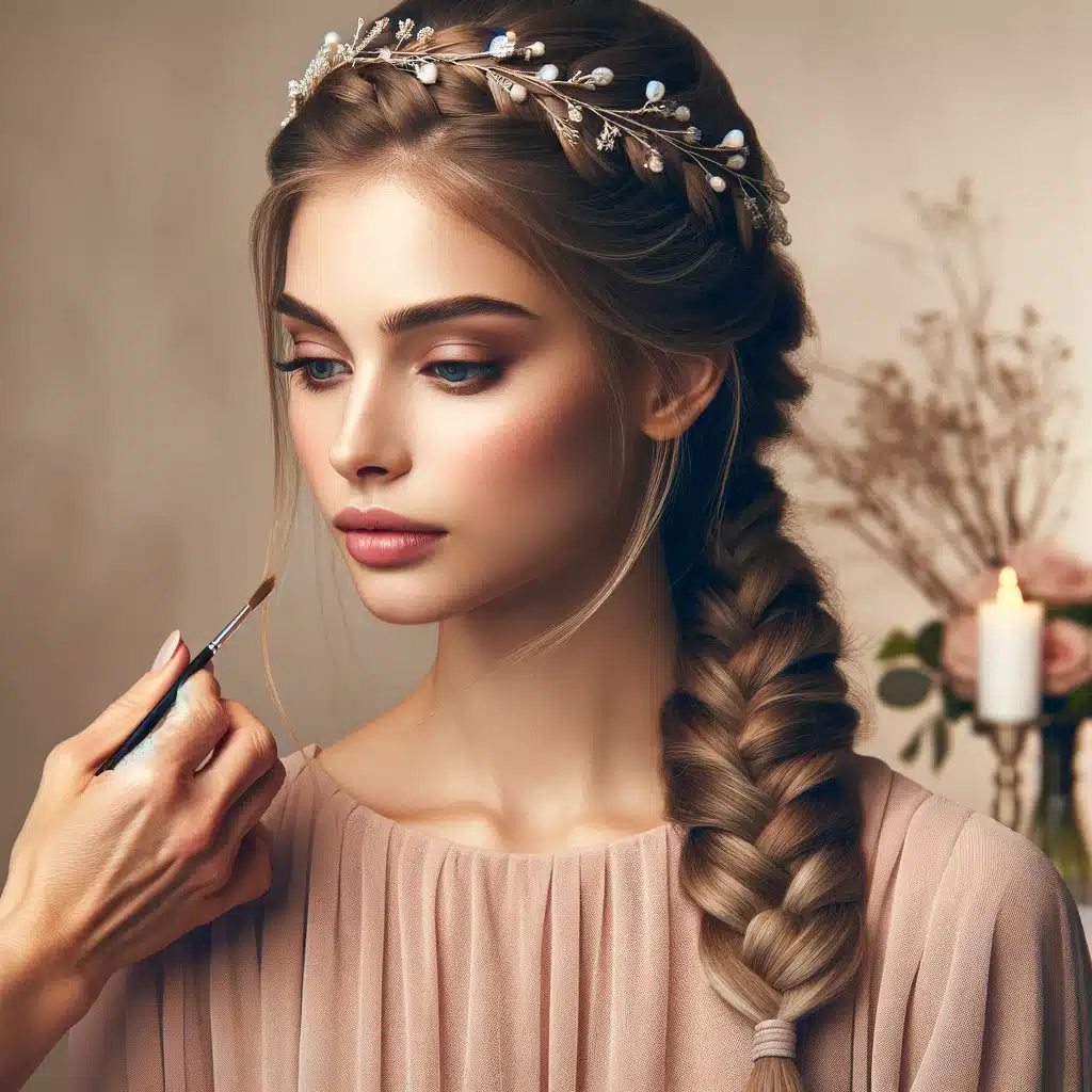 38 leicht zu machende mittelgroße Frisuren mit Pony Geflochtene Krone mit Peek-a-Boo-Pony