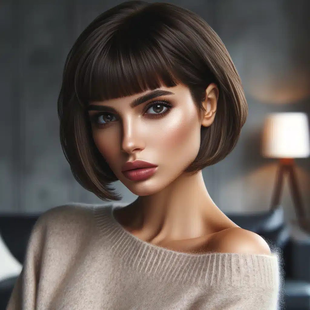 38 leicht zu machende mittelgroße Frisuren mit Pony Unterraf Bob mit Mini -Pony