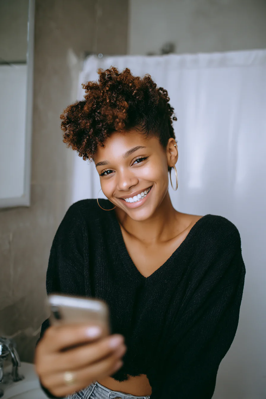 5. Afro Puff Crop in Dunkelbraun (kurze Frisuren für schwarze Frauen) – Kurze Frisuren für schwarze Frauen