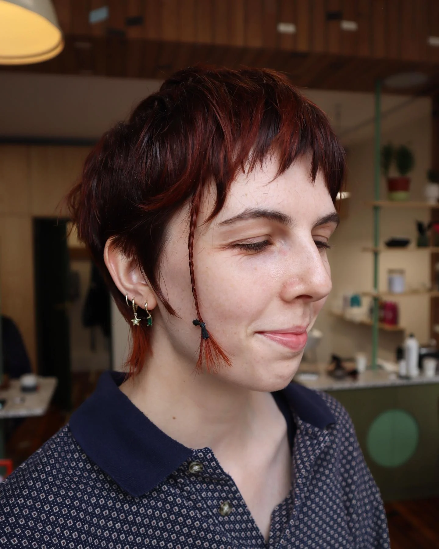 5. Copper Auburn Micro Fringe Shag Pixie (kurzes, abgehacktes Haar)