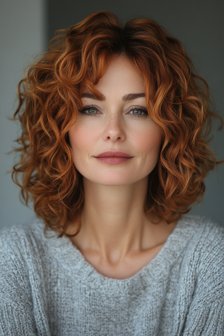 5. Curly Pixie in warmem Auburn (Hüftfrisuren für Frauen über 50) - Hüftfrisuren für Frauen über 50