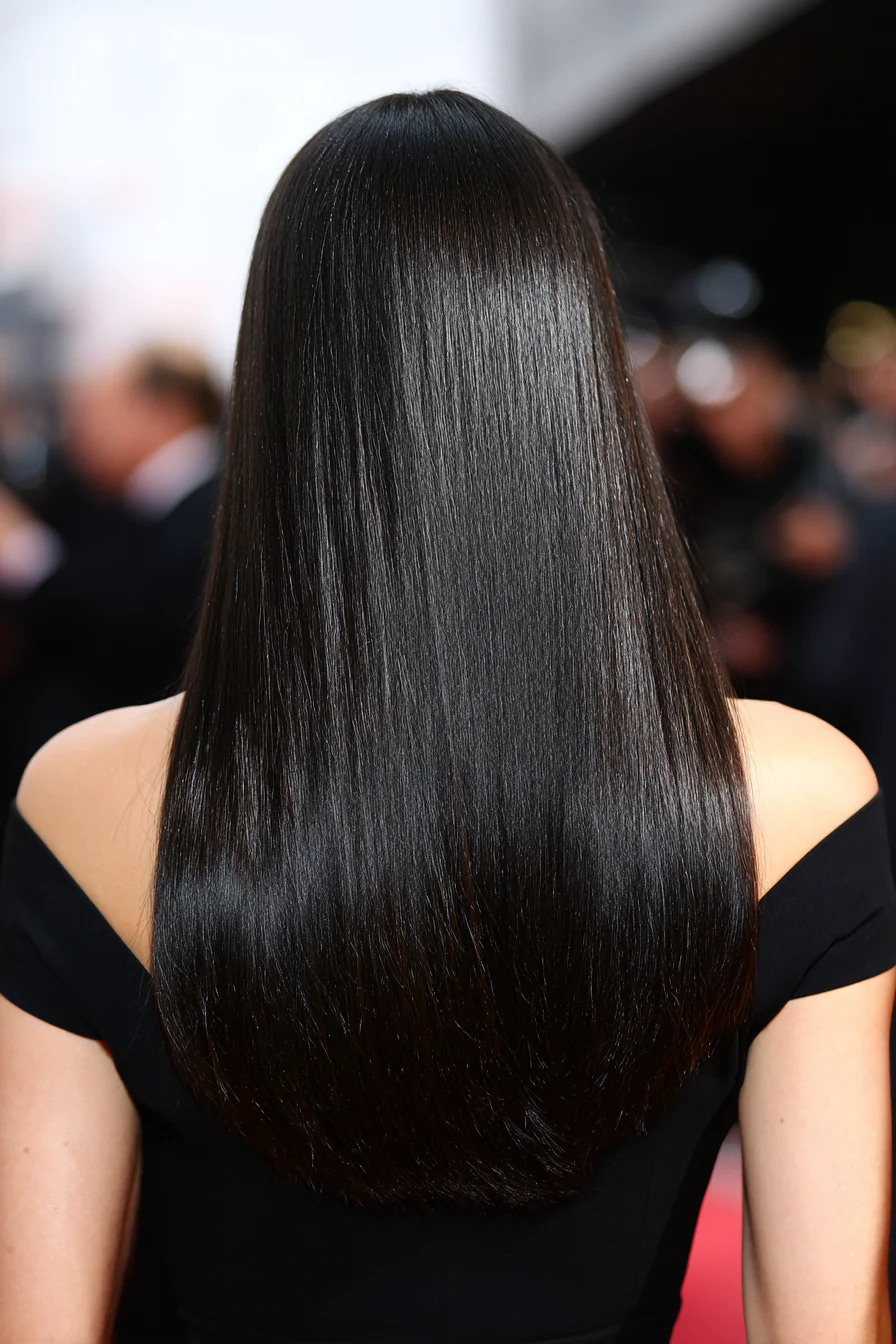 5. Espresso-Schwarzer gerader Kantenschnitt (Haarschnitte für langes Haar) – Haarschnitte für langes Haar