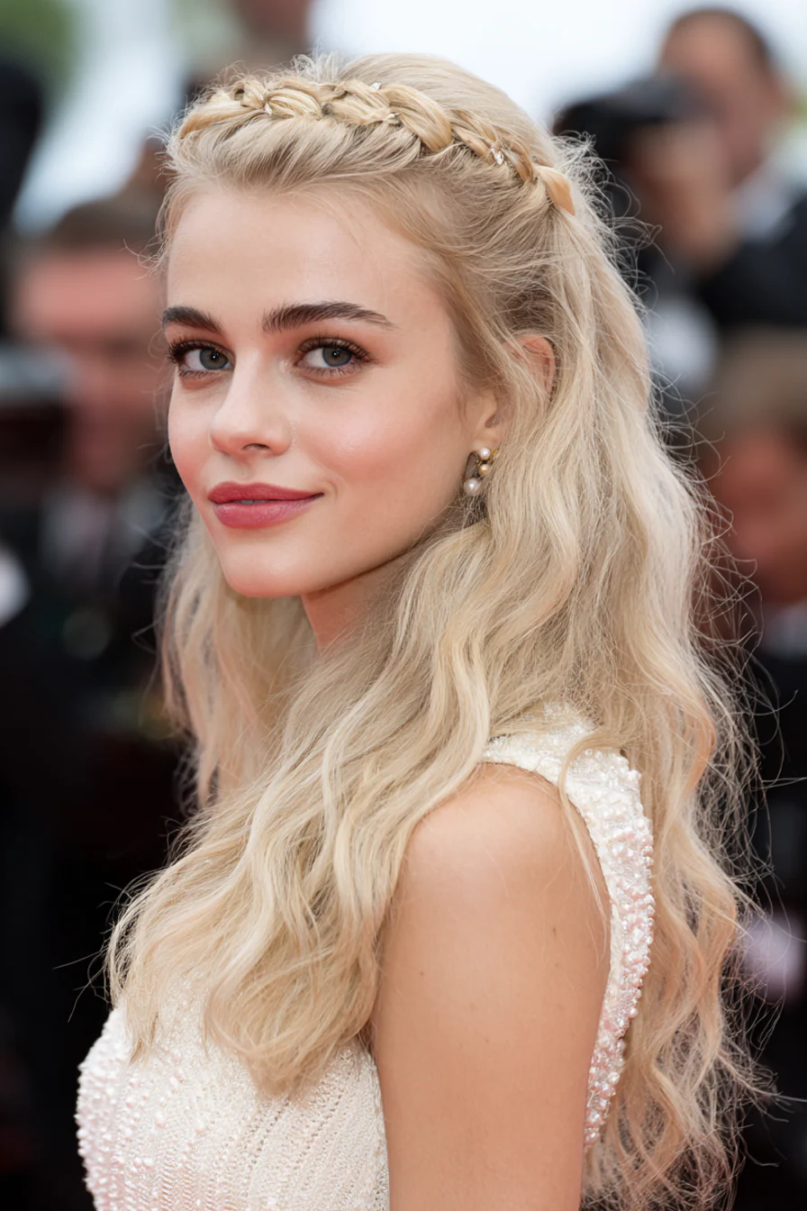 5. Halbhoch gedrehte Krone in Vanillecreme (Brautfrisuren) – Brautfrisuren