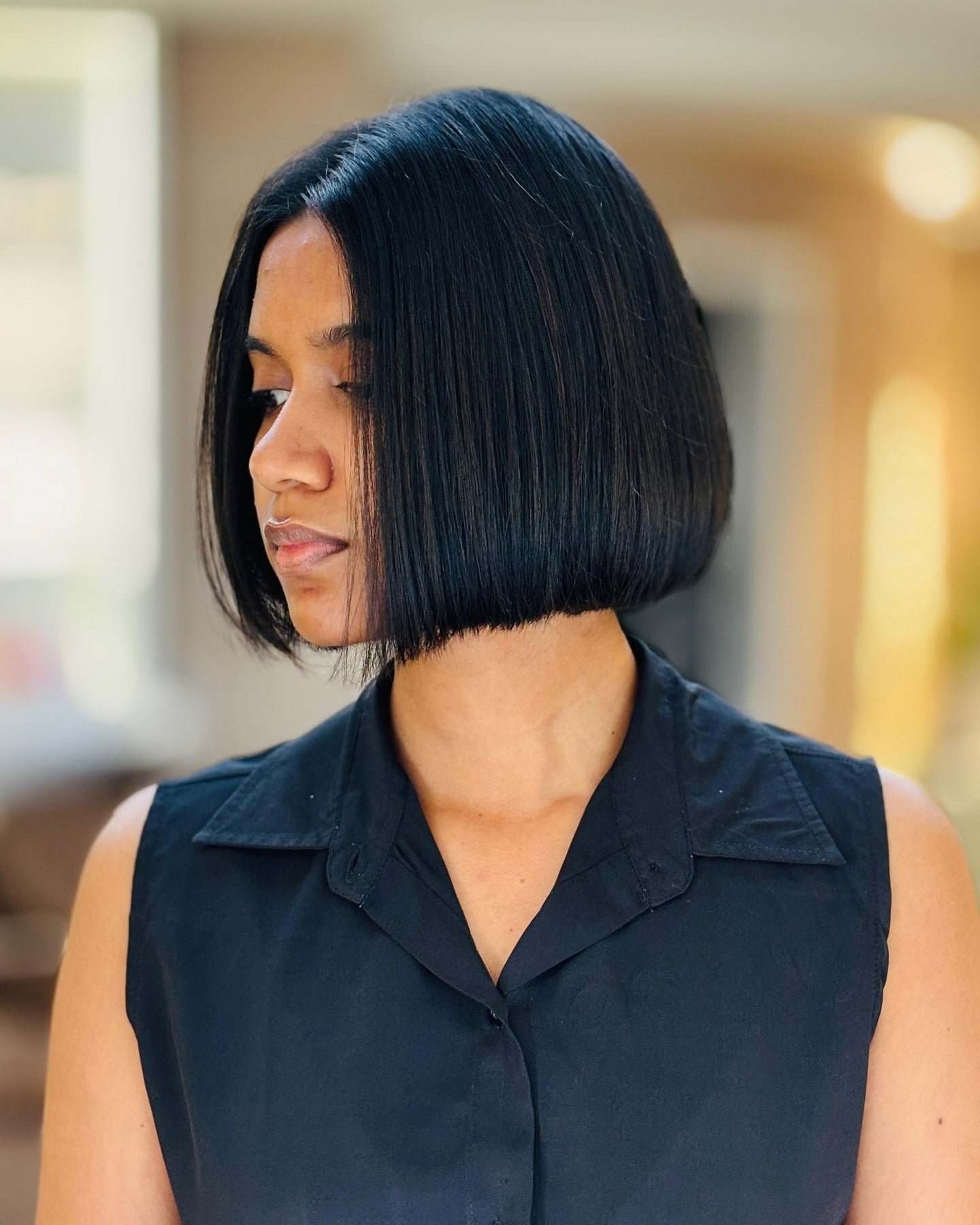 5. Jet Black geformt stumpfe Bob (stumpfe Bob -Frisuren)