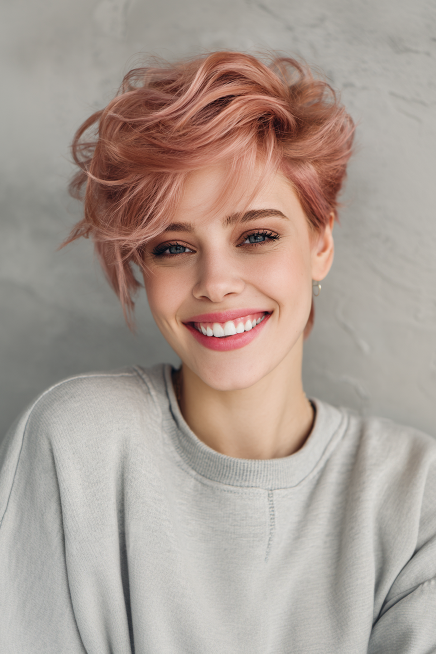 5. Roségold gepixte Pixie (Pixie -Frisuren) - Pixie -Frisuren