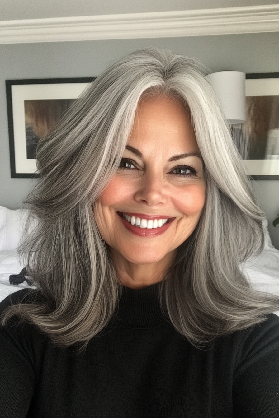 5. Salz- und Pfefferschicht -Lob (Hochzeitsfrisuren für ältere Frauen) - Hochzeitsfrisuren für ältere Frauen