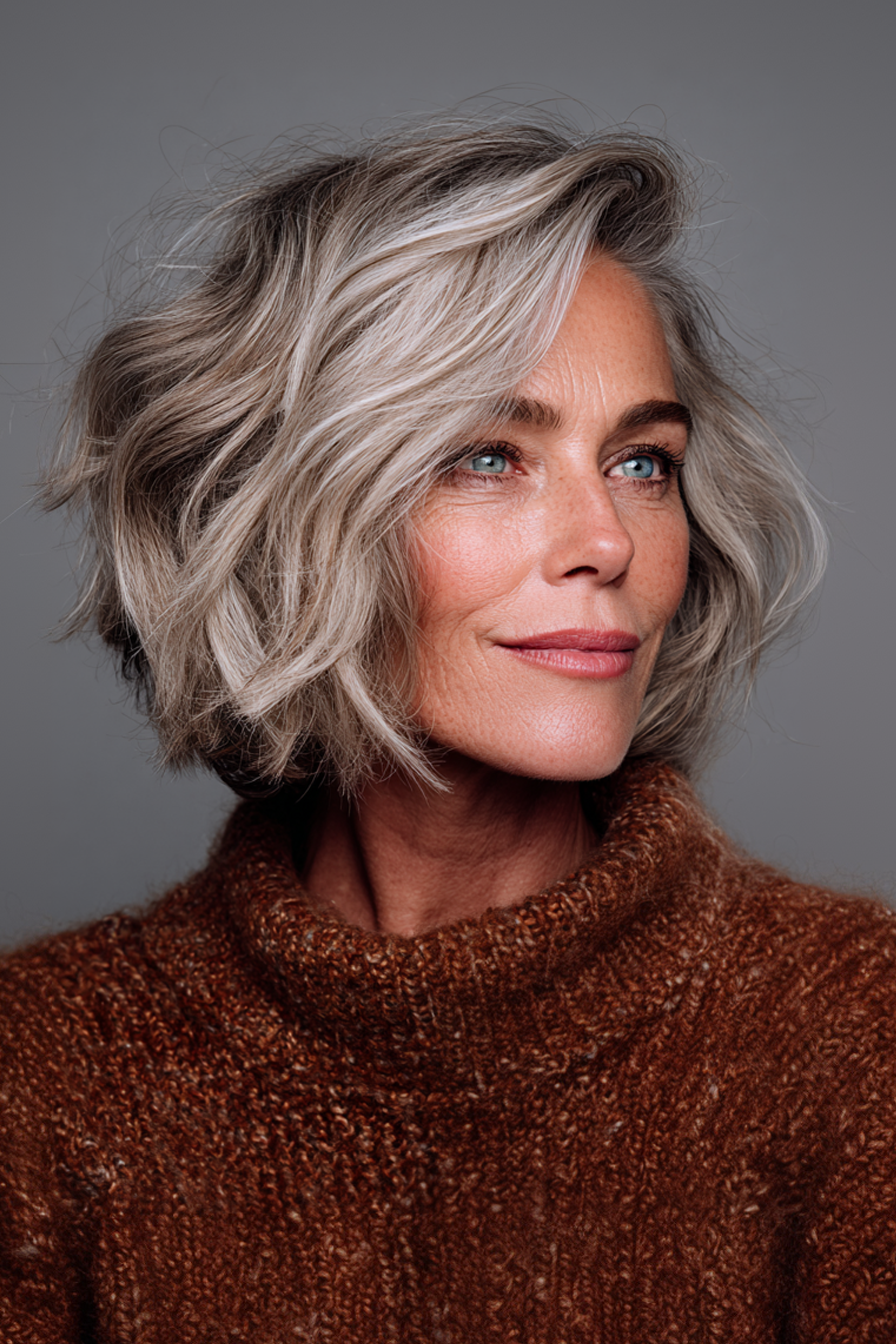 5. Sandy Blonde -abgewinkelte Lob (Herbsthaarschnitte für Frauen über 50) - Herbsthaarschnitte für Frauen über 50