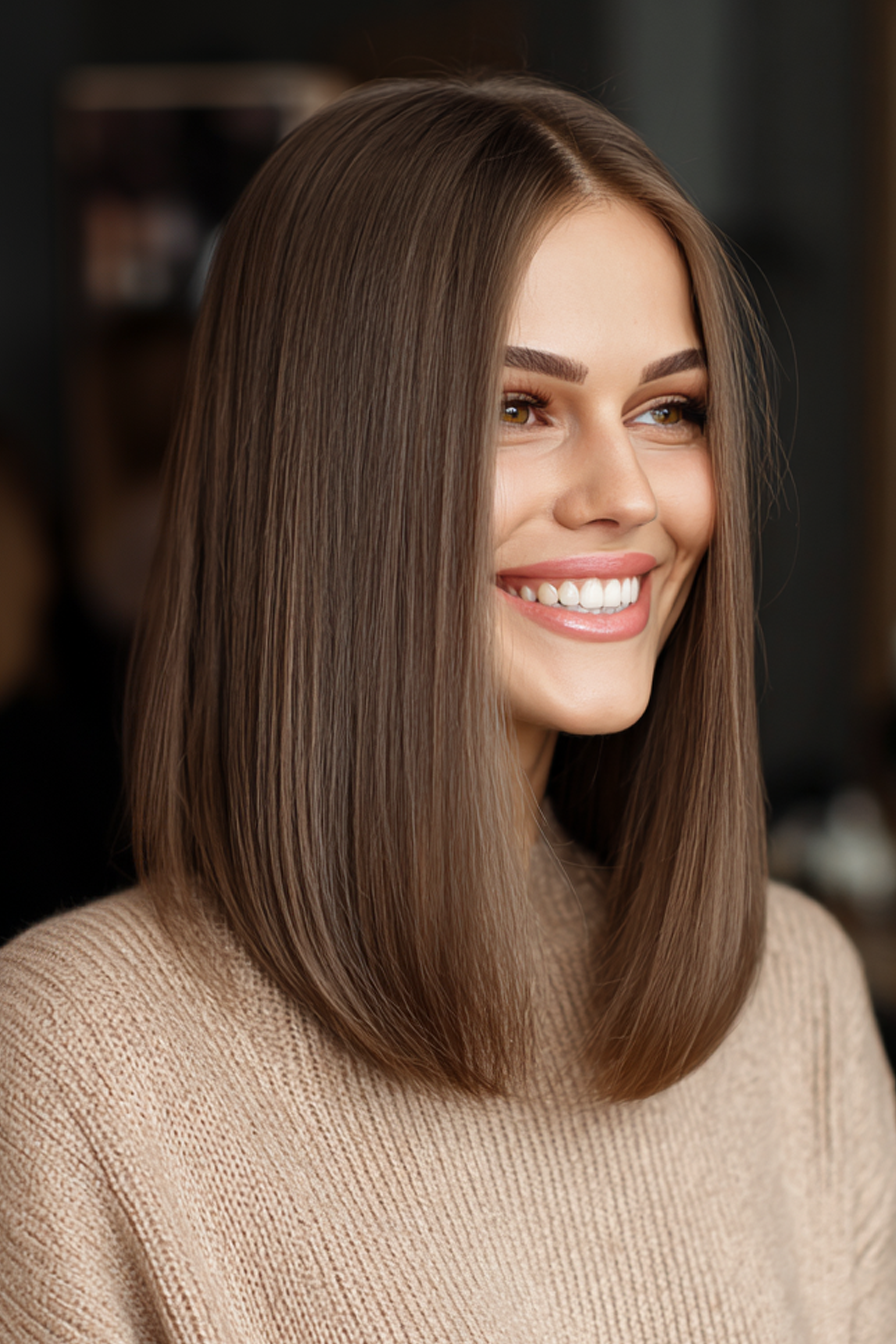 5. Sleek Aschebraun gerade Schnitt (alte Geldhaarschnitte) - Alte Geldhaarschnitte