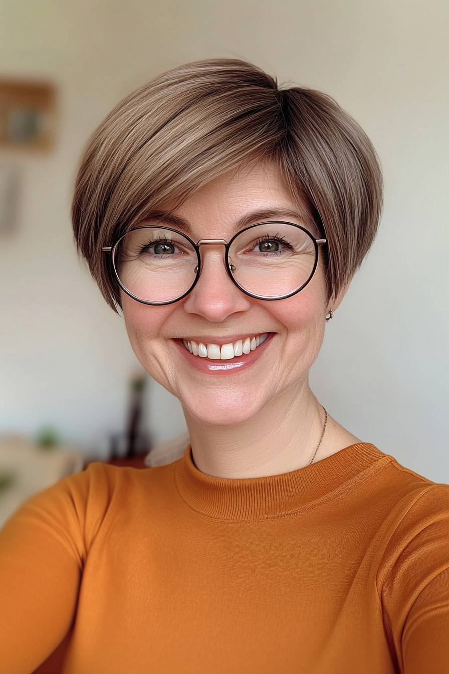 5. Soft Cocao Pixie Bob (Pixie -Haarschnitte für Frauen über 50 mit Brillen) - Pixie -Haarschnitte für Frauen über 50 mit Brille