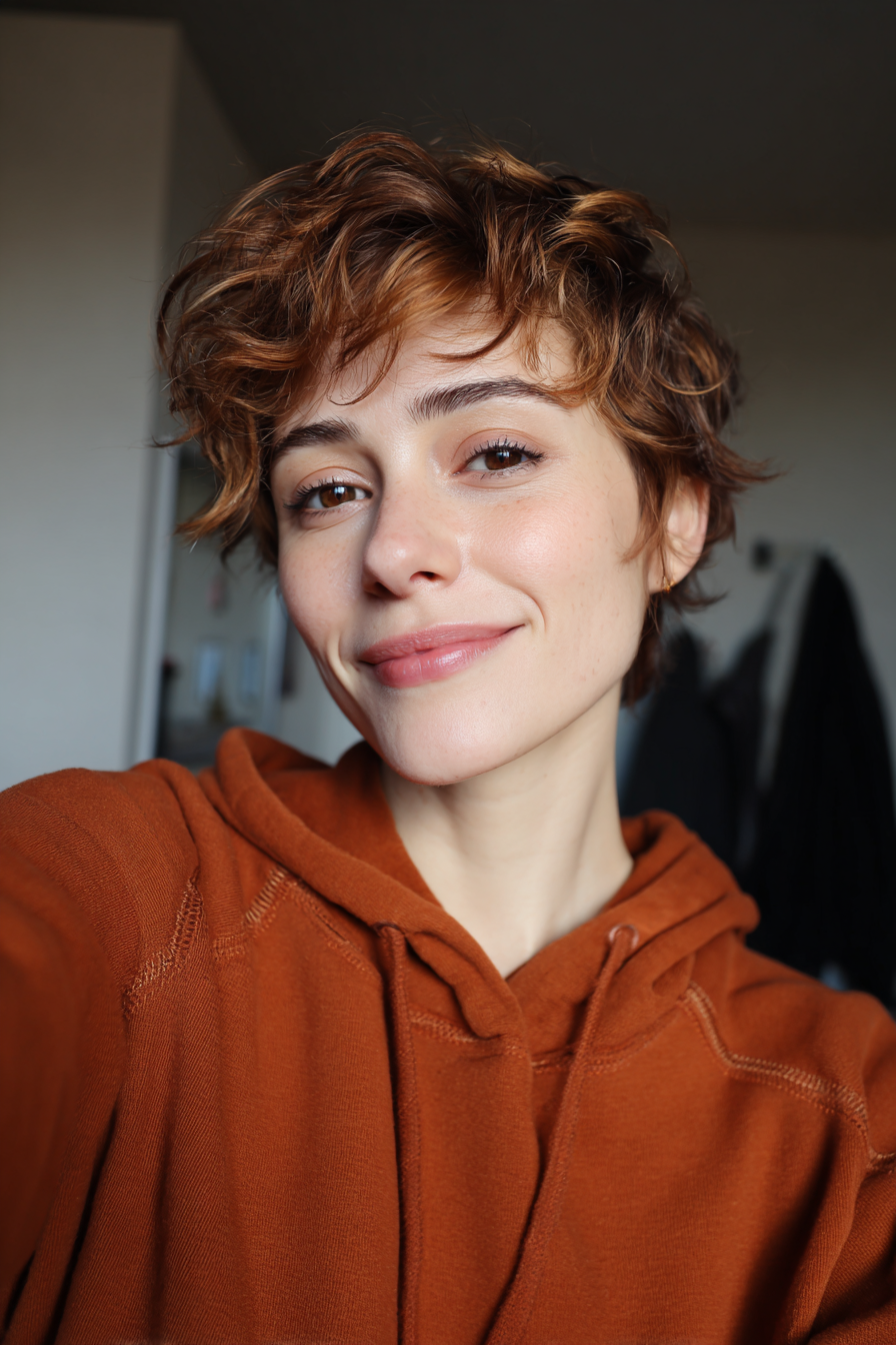 5. Wavy Cinnamon Pixie (Pixie -Frisuren für Frauen über 40) - Pixie -Frisuren für Frauen über 40