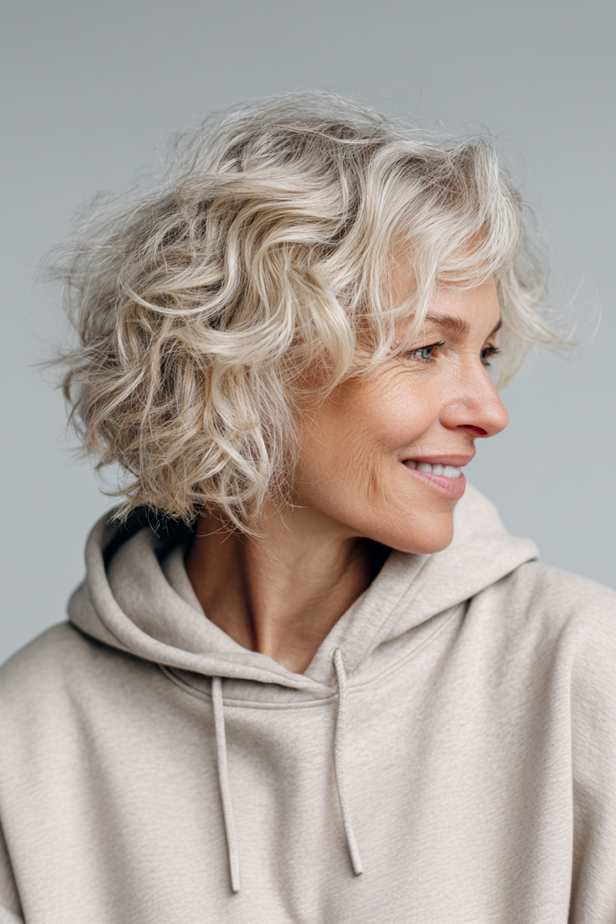 6. Champagner Blondes wellige Ernte (wellige Frisuren für ältere Frauen) - wellige Frisuren für ältere Frauen