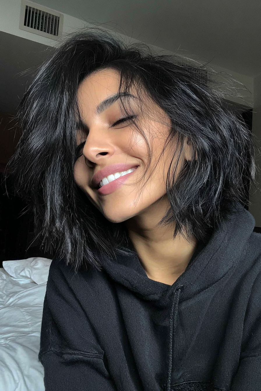 6. abgehackte Jet Black Bob (kurze Bob -Haarschnitte) - kurze Bob -Haarschnitte