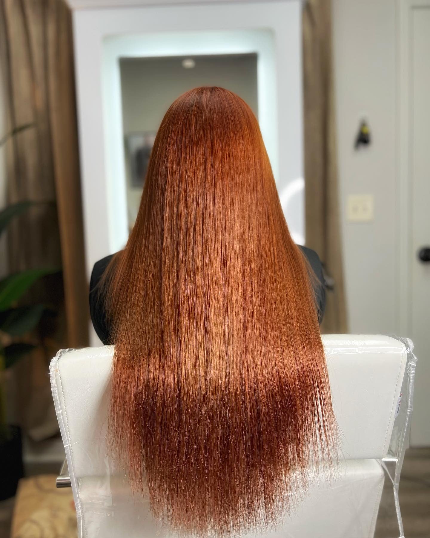 6. Extra lange Zimt -Seidenpresse (Zimthaarfarbe)