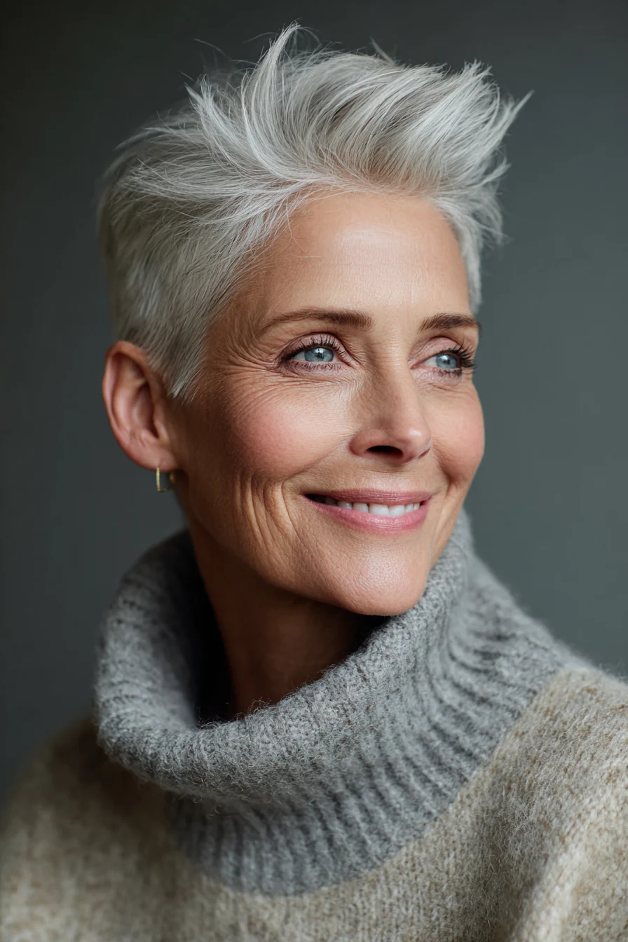 6. Icy Blonde Tapered Cut (Edle Frisuren für Frauen über 50) – Edle Frisuren für Frauen über 50