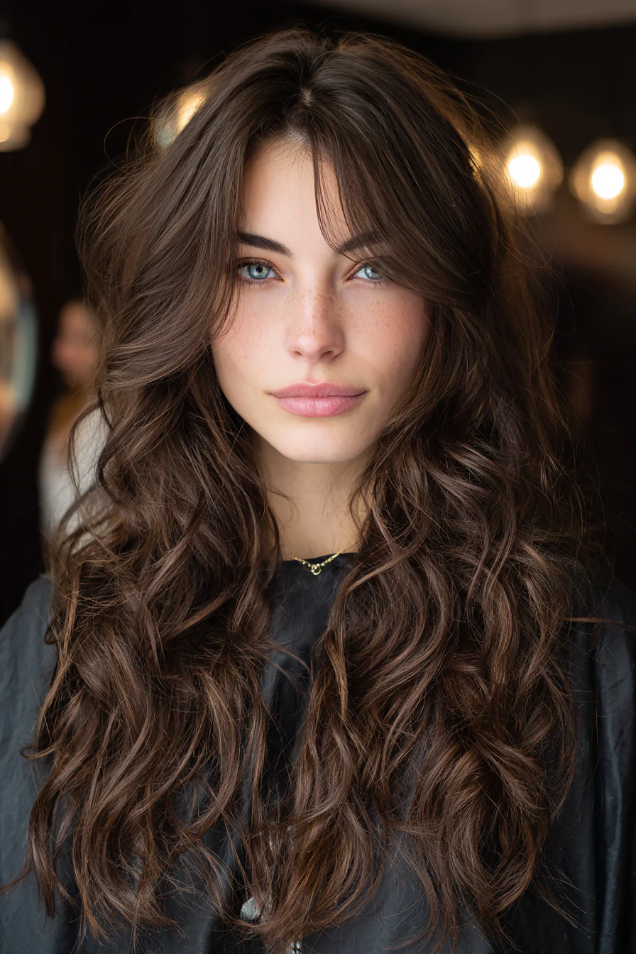 6. Mocha Soft Shag (lange gewellte Frisuren) – lange gewellte Frisuren