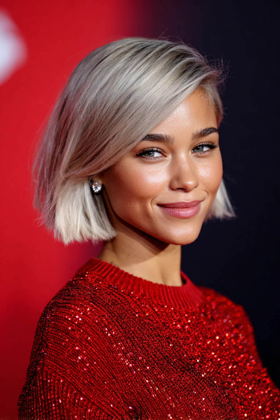 6. Polierter Bob mit Seitenscheitel in Silver Ash (Formelle Frisuren für kurzes Haar) – Formelle Frisuren für kurzes Haar