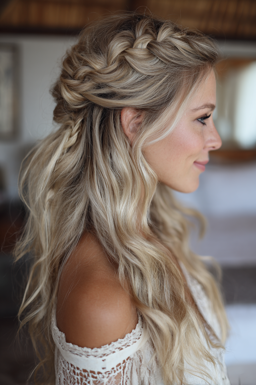 6. Sandblonde geschichtete Boho-Zöpfe (Wikinger-Frisuren für Frauen) – Wikinger-Frisuren für Frauen