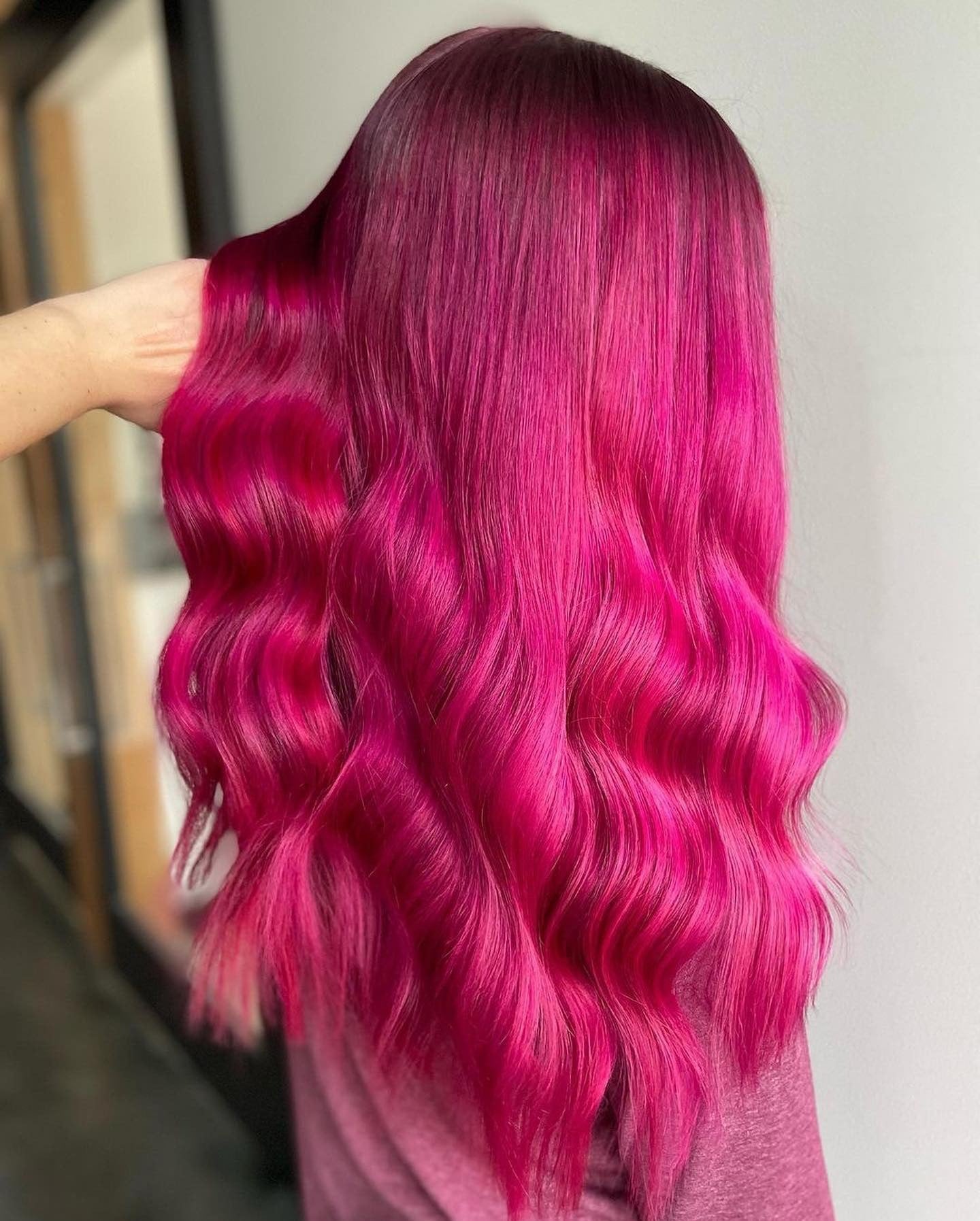 6. Schlafen rosa Glanz (pinkfarbene Haarfarbe)