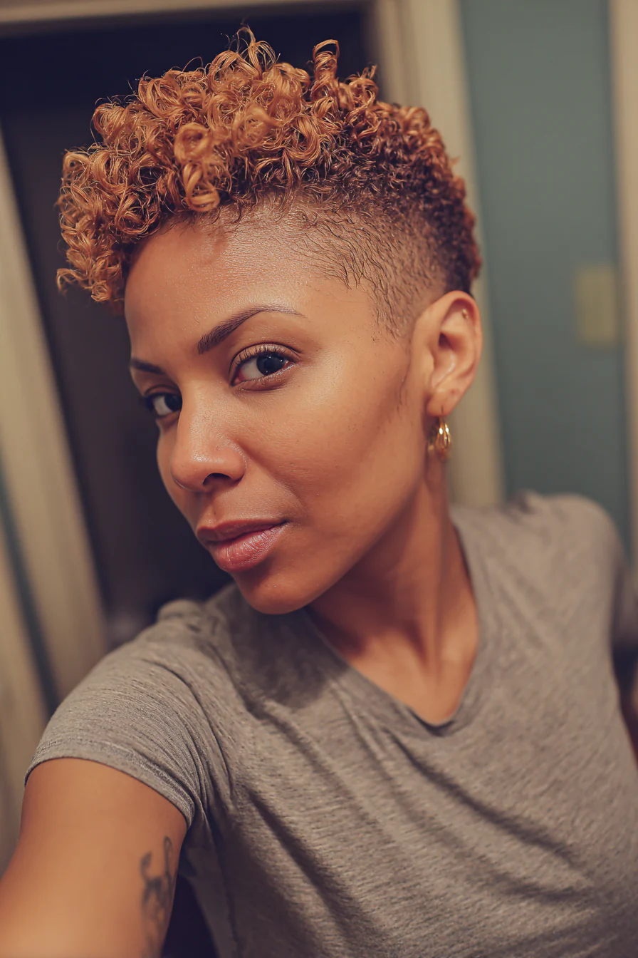 6. Konischer Schnitt mit sanftem Auburn Glow (Kurzhaarfrisuren für schwarze Frauen) – Kurzhaarfrisuren für schwarze Frauen