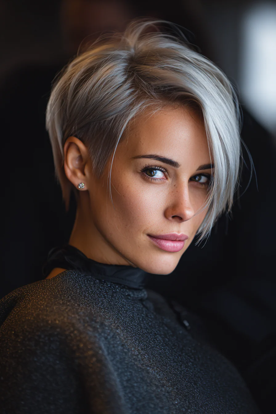 6. Undercut-Bob mit kühlem Silbergrau (Undercut-Haarschnitte) – Undercut-Haarschnitte