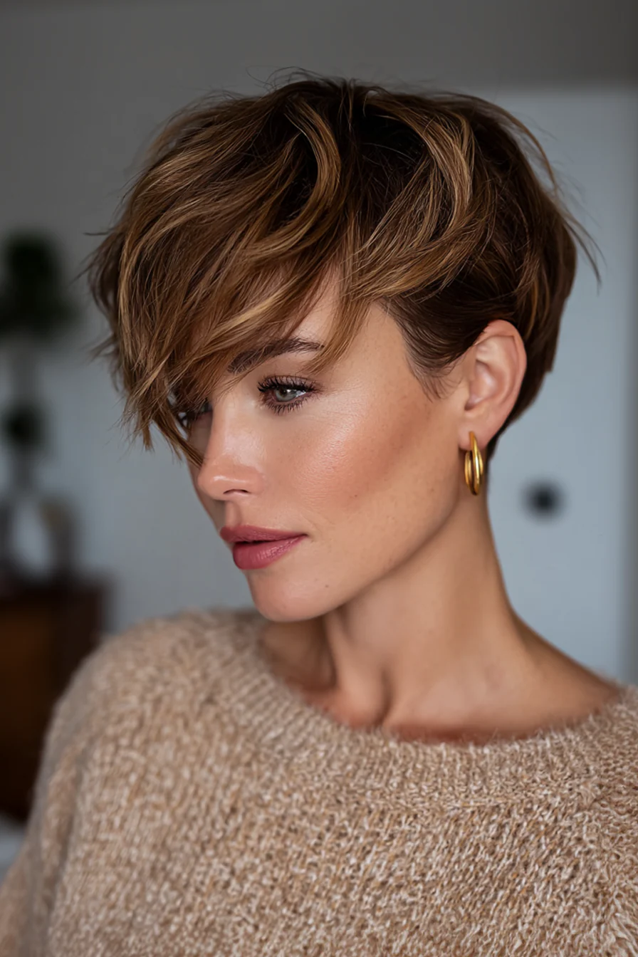 6. Voluminöse Ernte in Karamellstrudel (kurze formelle Frisuren) – Kurze formelle Frisuren