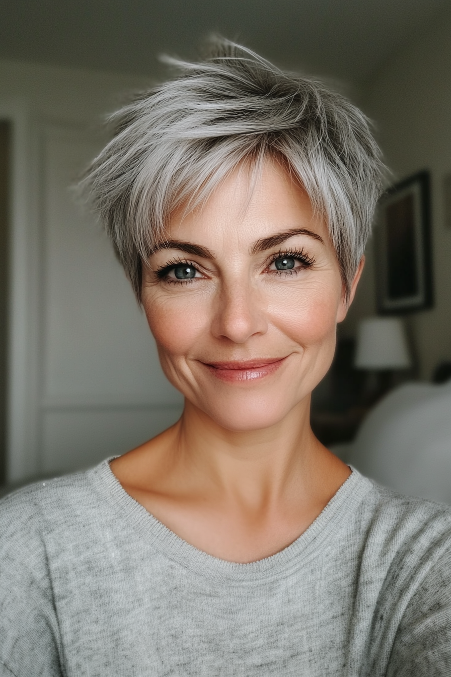 6. Wispy Salt-and-Pepper-Pixie (lange Pixie-Haarschnitte für ältere Frauen)-Lange Pixie-Haarschnitte für ältere Frauen