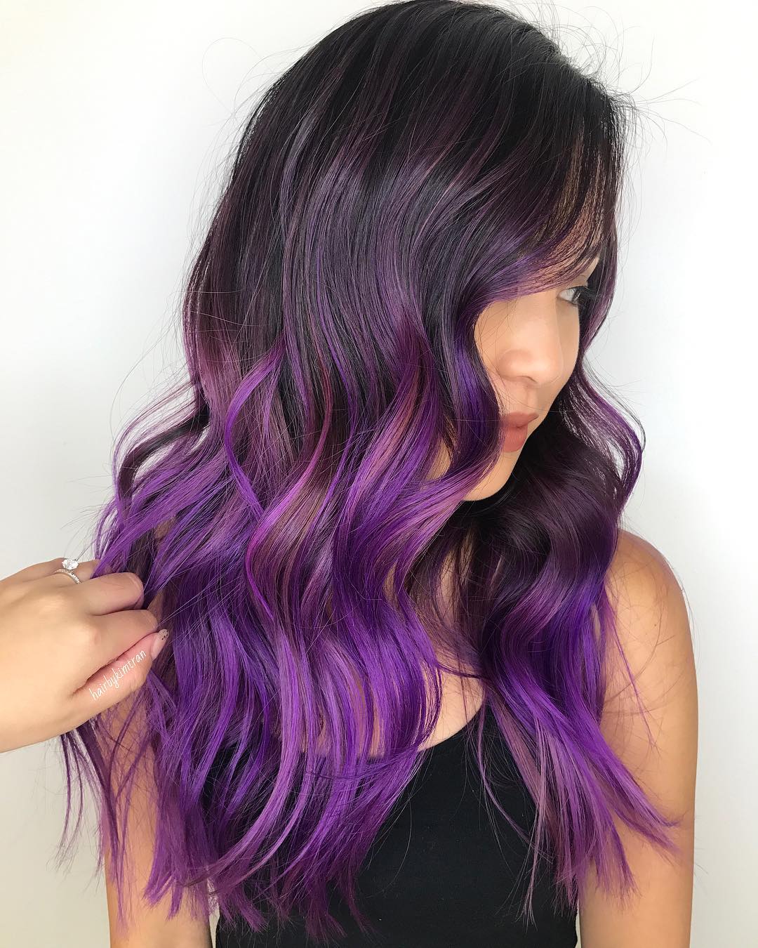 Rosa und violettes Balayage